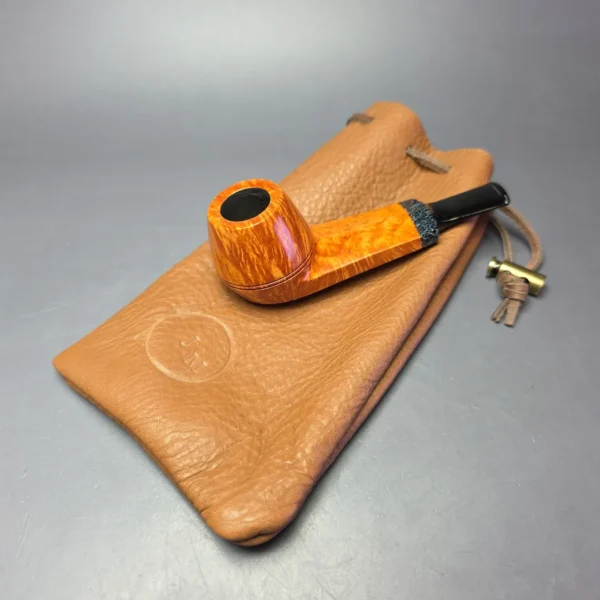 J Mouton Smooth Bulldog w/ Fossilized Whale Spine Handmade Briar Pipe, New - Image 13