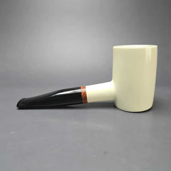 MBSD Meerschaum Deluxe Smooth Poker Block Meerschaum Pipe, Briar-Mortise, New - Image 5