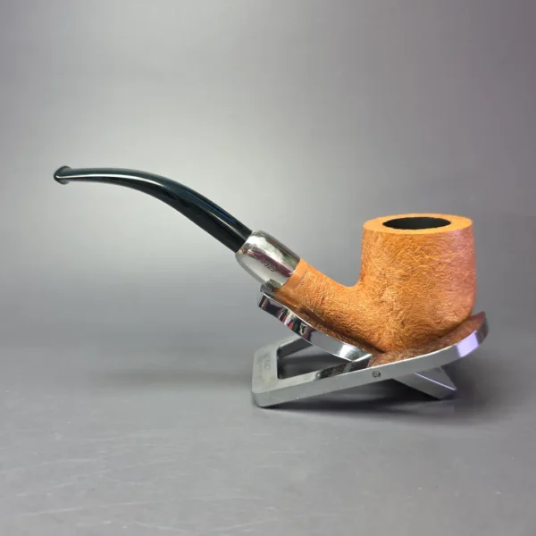 MBSD Briars Timeless Traditions 2 Sandblasted Bent Billiard w/ Silver Handmade Briar Pipe, New - Image 5
