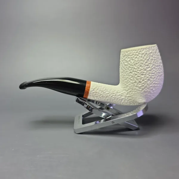 MBSD Meerschaum Deluxe Rusticated Brandy Block Meerschaum Pipe, Briars-Mortise, New - Image 5