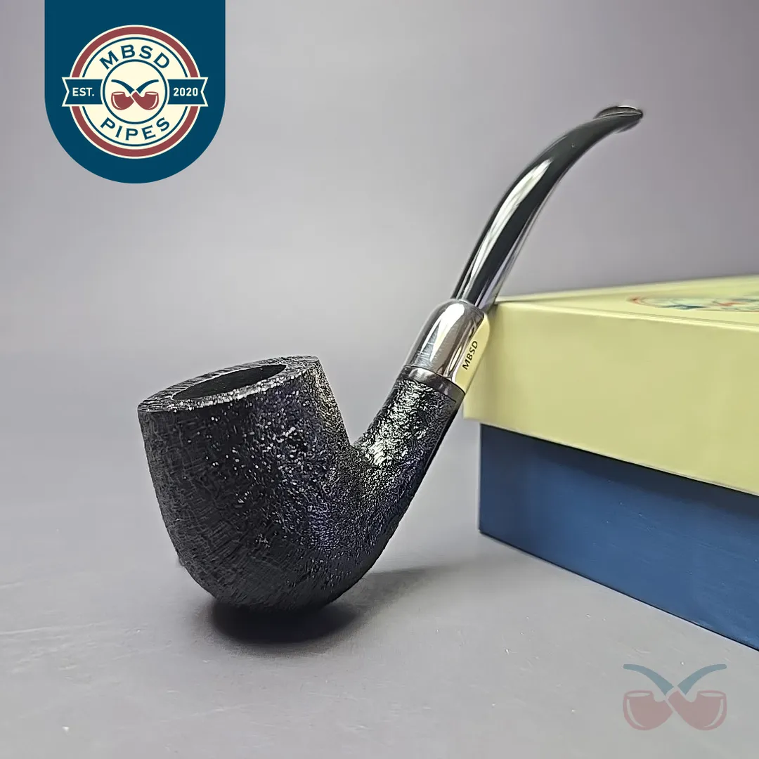 MBSD Briars Timeless Traditions 2 Sandblasted Bent Billiard with Silver (New)