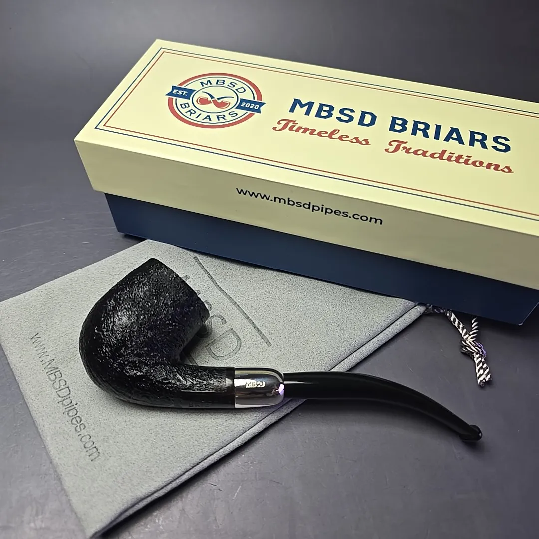 MBSD Briars Timeless Traditions 2 Sandblasted Bent Billiard with Silver (New) - Image 2