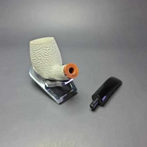 MBSD Meerschaum Deluxe Rusticated Brandy Block Meerschaum Pipe, Briars-Mortise, New - Image 10
