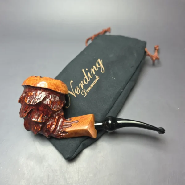 Nording Spruce Cone Partially Rusticated Freehand Estate Briar Pipe, Unsmoked - Image 9