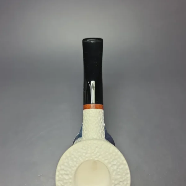MBSD Meerschaum Deluxe Rusticated Pot Block Meerschaum Pipe, Briar-Mortise, New - Image 8