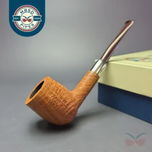 MBSD Briars Timeless Traditions 1 Sandblasted Billiard w/ Silver & Extra Stem Handmade Briar Pipe, New