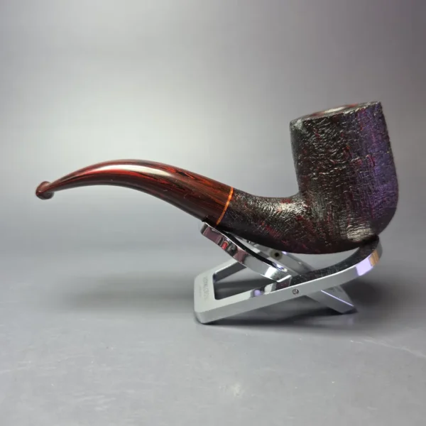 Nate Rose Sandblasted "Cardinal" Sandblasted Bent Billiard Handmade Briar Pipe, New - Image 4