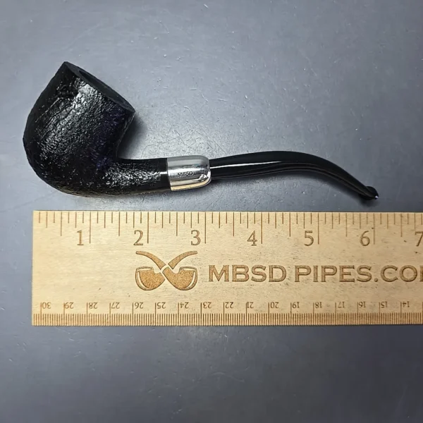 MBSD Briars Timeless Traditions 2 Sandblasted Bent Billiard w/ Silver Handmade Briar Pipe, New - Image 8