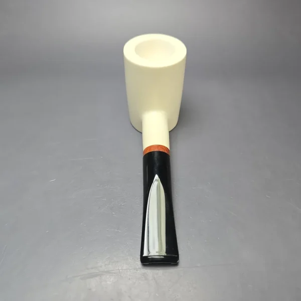 MBSD Meerschaum Deluxe Smooth Poker Block Meerschaum Pipe, Briar-Mortise, New - Image 6