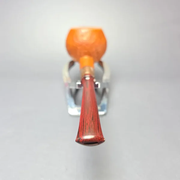 Brentegani Partially Sandblasted Apple w/ Horn Handmade Briar Pipe, New - Image 5