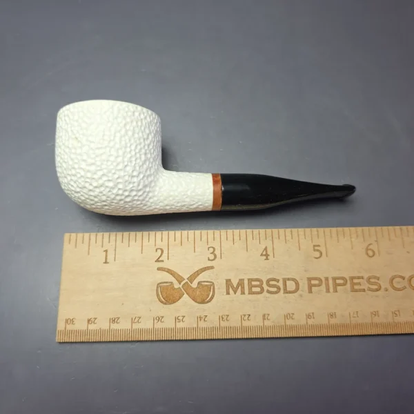 MBSD Meerschaum Deluxe Rusticated Pot Block Meerschaum Pipe, Briar-Mortise, New - Image 10