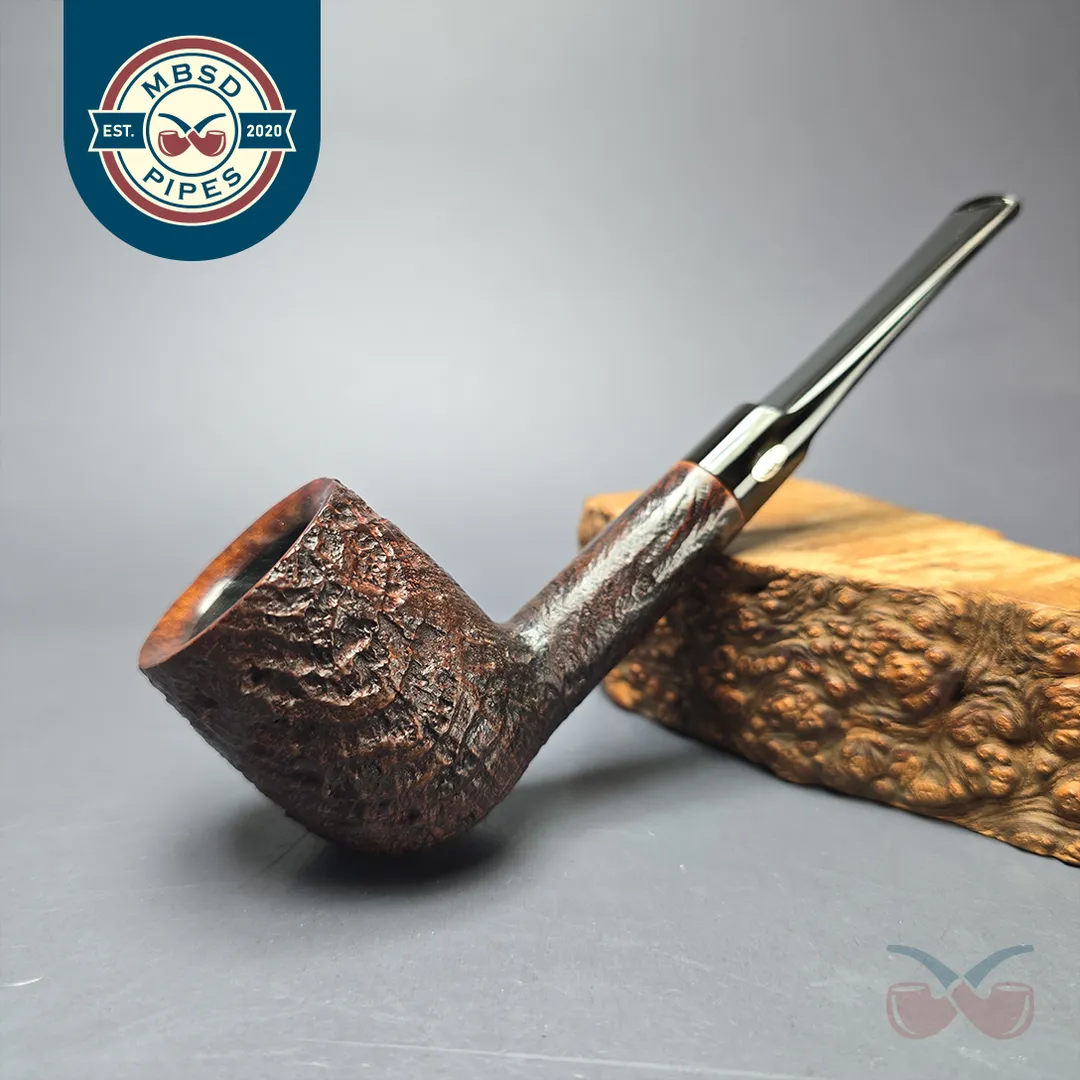 GBD Pre-1980s Prehistoric 9436 Sandblasted Billiard Estate Briar Pipe, English Estates
