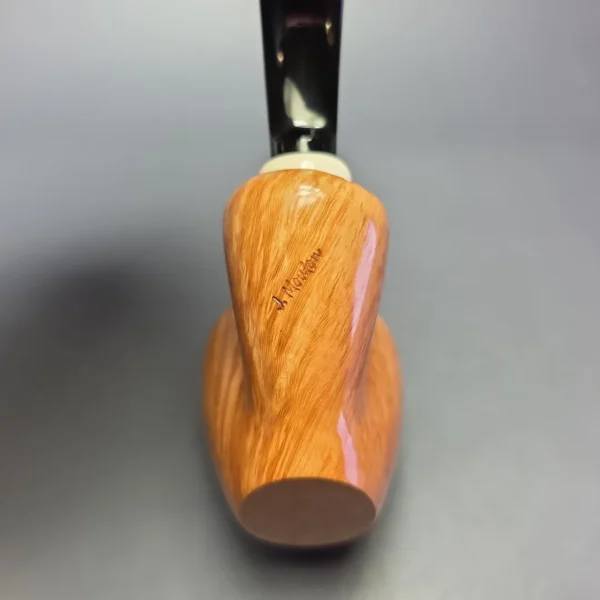 J Mouton Smooth "Tokutomi" Vase Sitter w/ Mammoth Tusk Handmade Briar Pipe, New - Image 12
