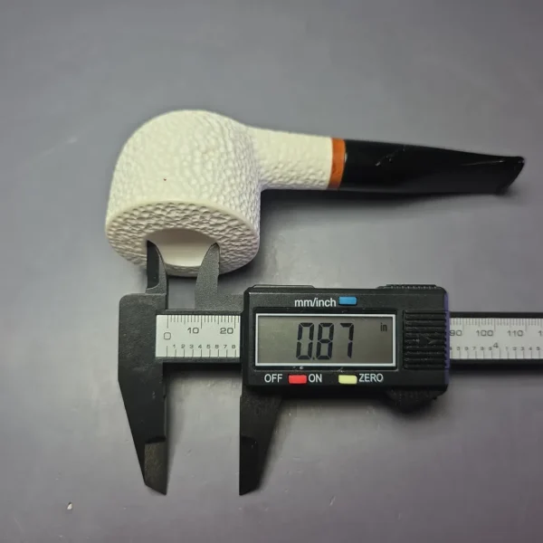 MBSD Meerschaum Deluxe Rusticated Pot Block Meerschaum Pipe, Briar-Mortise, New - Image 11