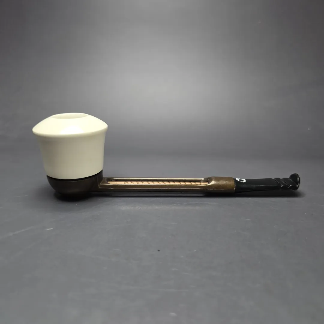 Falcon Extra Dental w/ MBSD Meerschaum Calabash Block Meerschaum Bowl Pipe, New - Image 2