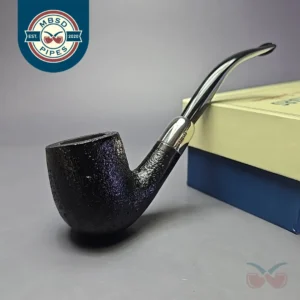 MBSD Briars Timeless Traditions 2 Sandblasted Bent Billiard w/ Silver Handmade Briar Pipe, New
