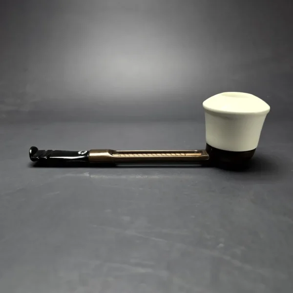 Falcon Extra Dental w/ MBSD Meerschaum Calabash Block Meerschaum Bowl Pipe, New - Image 4