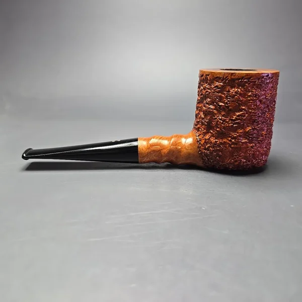 Radice Rind GG Partially Rusticated Billiard w/ Spiral Carving Estate Briar Pipe, Italian Estates - Image 4