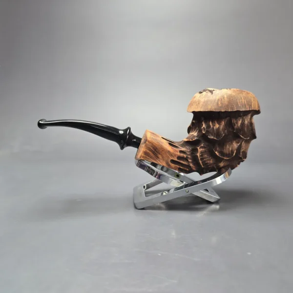 Nording Spruce Matte Partially Rusticated Freehand Estate Briar Pipe, Unsmoked - Image 4