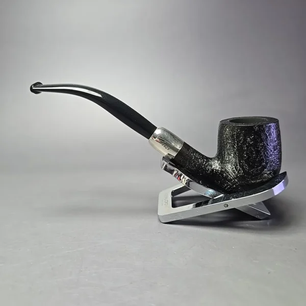 MBSD Briars Timeless Traditions 2 Sandblasted Bent Billiard w/ Silver Handmade Briar Pipe, New - Image 5