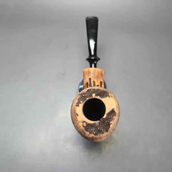 Nording Spruce Matte Partially Rusticated Freehand Estate Briar Pipe, Unsmoked - Image 6