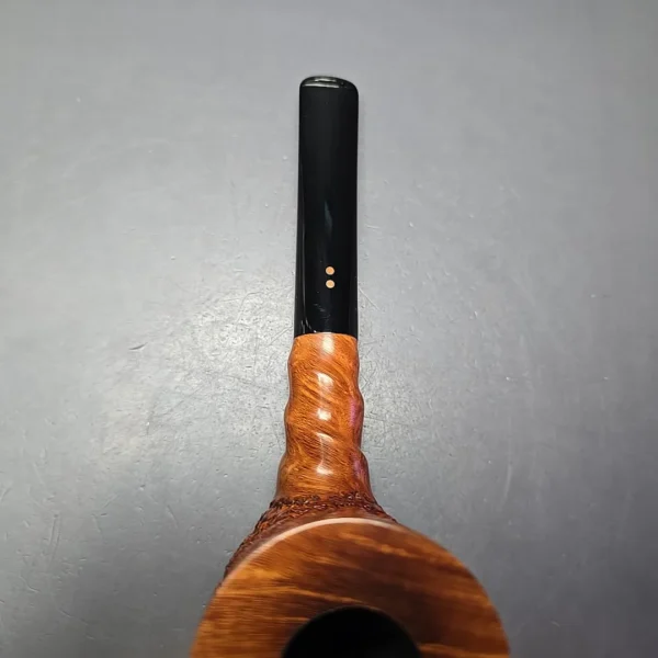 Radice Rind GG Partially Rusticated Billiard w/ Spiral Carving Estate Briar Pipe, Italian Estates - Image 7