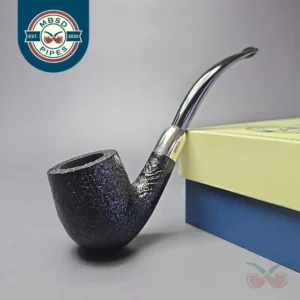 MBSD Briars Timeless Traditions 2 Sandblasted Bent Billiard w/ Silver Handmade Briar Pipe, New