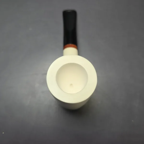 MBSD Meerschaum Deluxe Smooth Poker Block Meerschaum Pipe, Briar-Mortise, New - Image 7