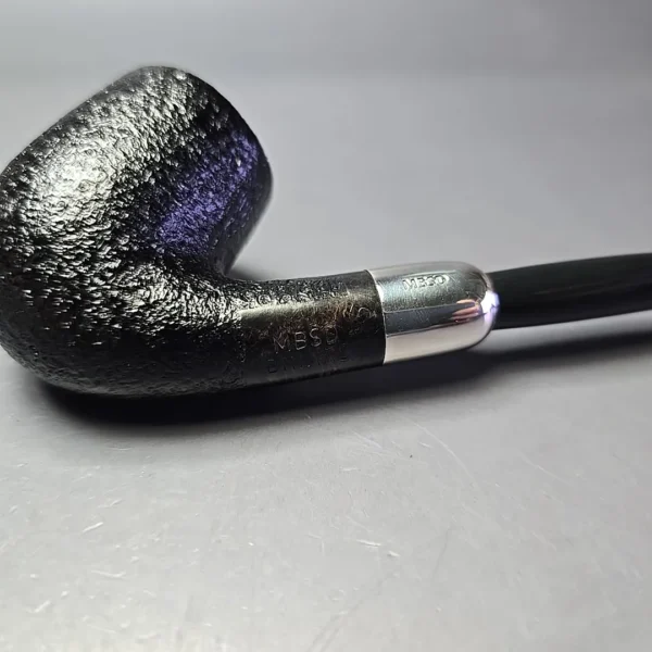MBSD Briars Timeless Traditions 2 Sandblasted Bent Billiard w/ Silver Handmade Briar Pipe, New - Image 8