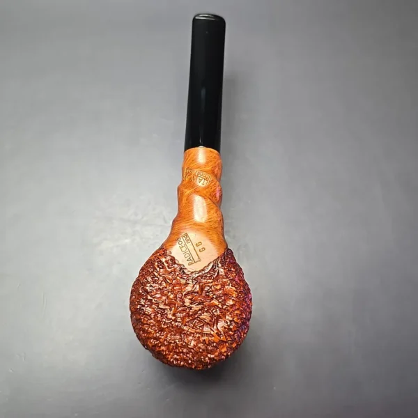 Radice Rind GG Partially Rusticated Billiard w/ Spiral Carving Estate Briar Pipe, Italian Estates - Image 9
