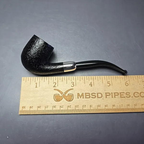 MBSD Briars Timeless Traditions 2 Sandblasted Bent Billiard w/ Silver Handmade Briar Pipe, New - Image 9