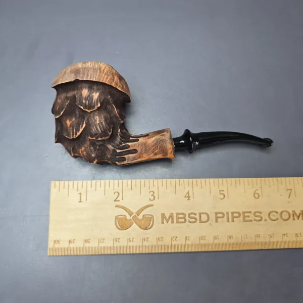 Nording Spruce Matte Partially Rusticated Freehand Estate Briar Pipe, Unsmoked - Image 10