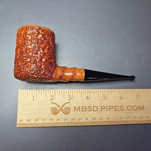 Radice Rind GG Partially Rusticated Billiard w/ Spiral Carving Estate Briar Pipe, Italian Estates - Image 11