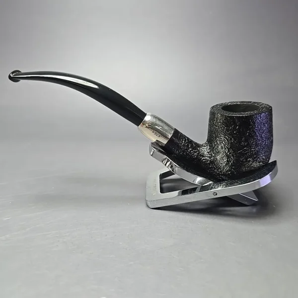 MBSD Briars Timeless Traditions 2 Sandblasted Bent Billiard w/ Silver Handmade Briar Pipe, New - Image 5