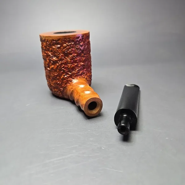 Radice Rind GG Partially Rusticated Billiard w/ Spiral Carving Estate Briar Pipe, Italian Estates - Image 13