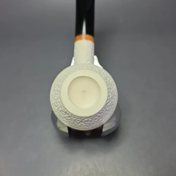 MBSD Meerschaum Deluxe Rusticated Rhodesian Block Meerschaum Pipe, Briar-Mortise, New - Image 7