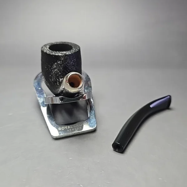 MBSD Briars Timeless Traditions 2 Sandblasted Bent Billiard w/ Silver Handmade Briar Pipe, New - Image 10