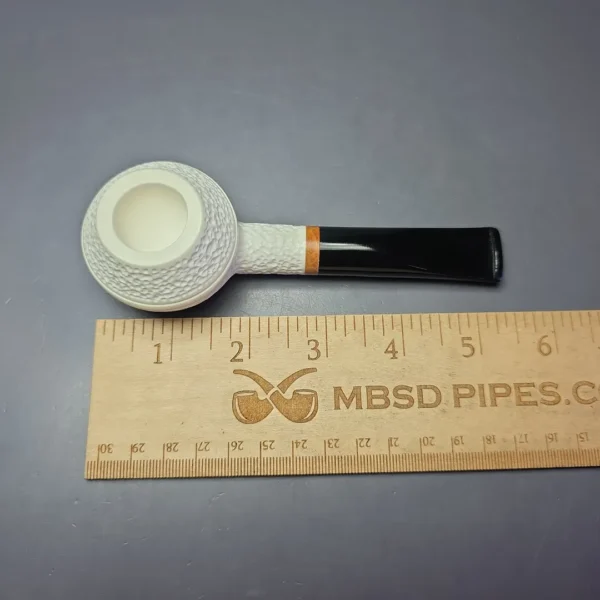 MBSD Meerschaum Deluxe Rusticated Rhodesian Block Meerschaum Pipe, Briar-Mortise, New - Image 9