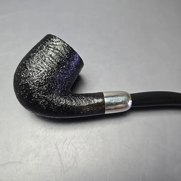 MBSD Briars Timeless Traditions 2 Sandblasted Bent Billiard w/ Silver Handmade Briar Pipe, New - Image 11