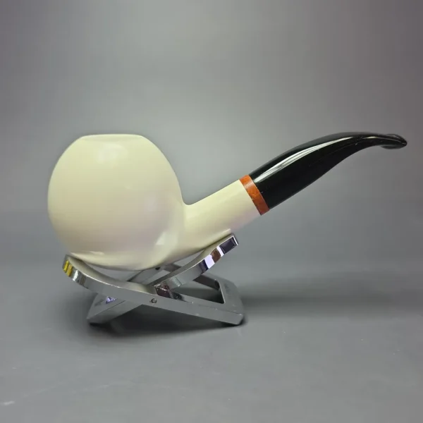 MBSD Meerschaum Deluxe XL Smooth Apple Block Meerschaum Pipe, Briars-Mortise, New - Image 3