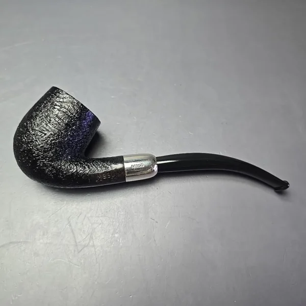 MBSD Briars Timeless Traditions 2 Sandblasted Bent Billiard w/ Silver Handmade Briar Pipe, New - Image 12