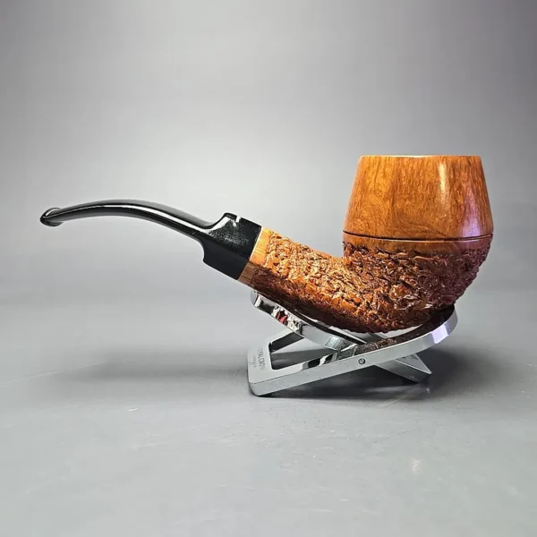 Don Carlos 2 Note Partially Rusticated Bulldog Estate Briar Pipe, Italian Estates - Image 4