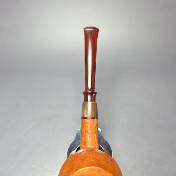 Brentegani Partially Sandblasted Apple w/ Horn Handmade Briar Pipe, New - Image 7