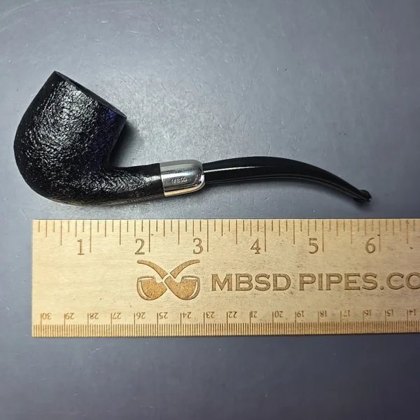 MBSD Briars Timeless Traditions 2 Sandblasted Bent Billiard w/ Silver Handmade Briar Pipe, New - Image 13