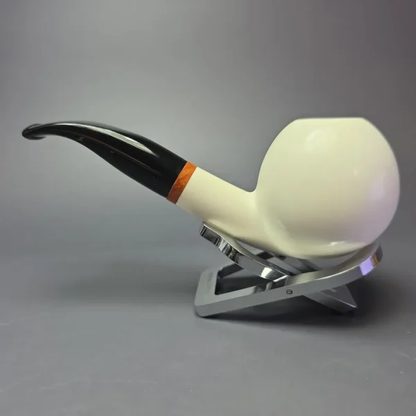 MBSD Meerschaum Deluxe XL Smooth Apple Block Meerschaum Pipe, Briars-Mortise, New - Image 5