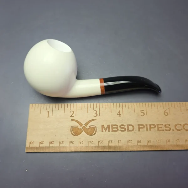 MBSD Meerschaum Deluxe XL Smooth Apple Block Meerschaum Pipe, Briars-Mortise, New - Image 9