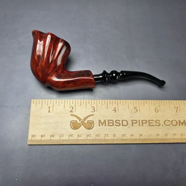 Nording Orange Grain 2 Smooth Freehand Estate Briar Pipe, Unsmoked - Image 10