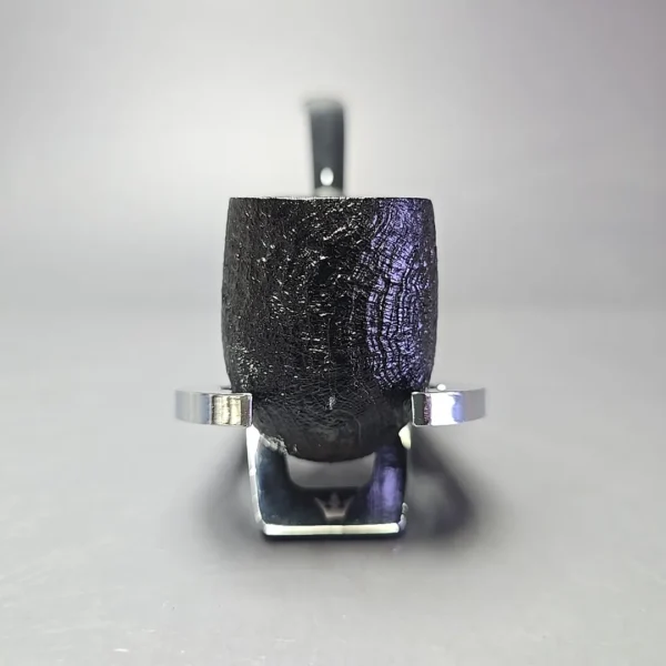 MBSD Briars Timeless Traditions 2 Sandblasted Bent Billiard w/ Silver Handmade Briar Pipe, New - Image 4