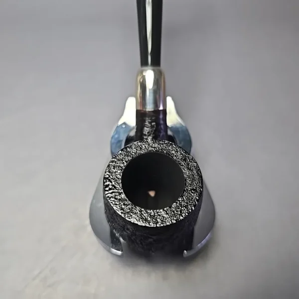 MBSD Briars Timeless Traditions 2 Sandblasted Bent Billiard w/ Silver Handmade Briar Pipe, New - Image 5