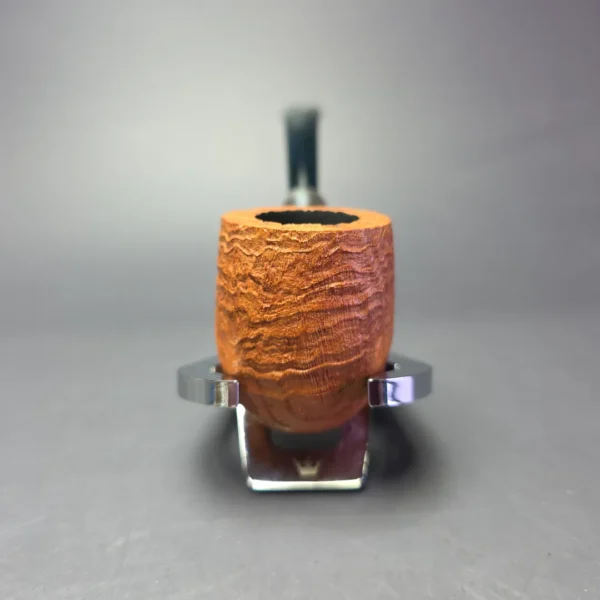 MBSD Briars Timeless Traditions 2 Sandblasted Bent Billiard w/ Silver Handmade Briar Pipe, New - Image 4